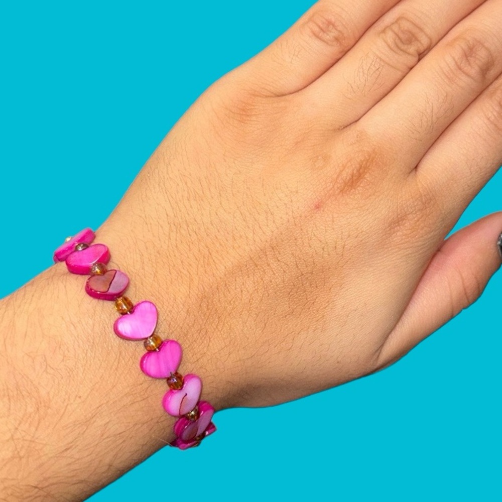 PINK HEART BRACELET Valentines Heart Collection